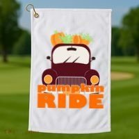Pumpkin Ride October Fall Golf Towel thumb 1