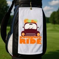 Pumpkin Ride October Fall Golf Towel thumb 2