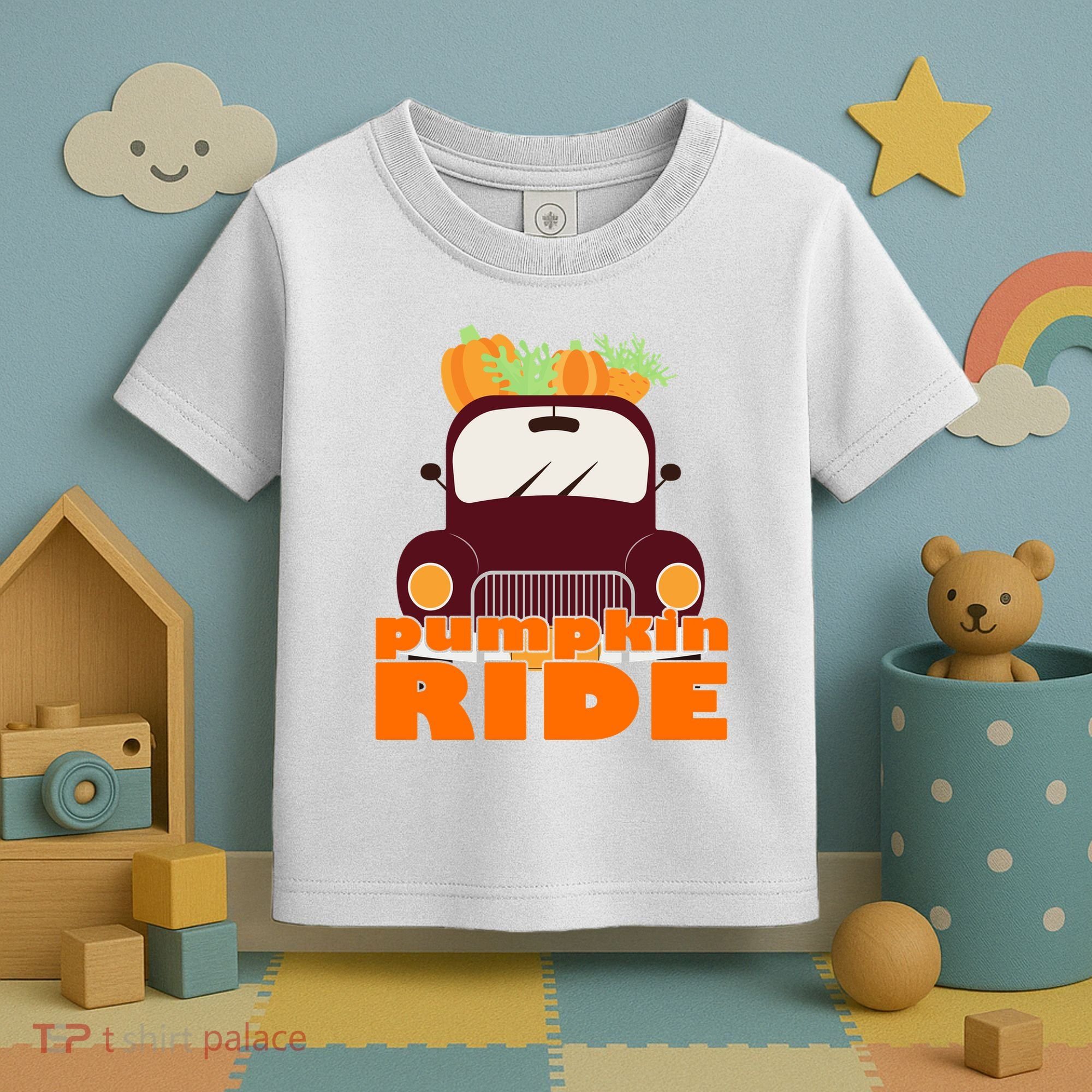 Pumpkin Ride October Fall Toddler T-Shirt