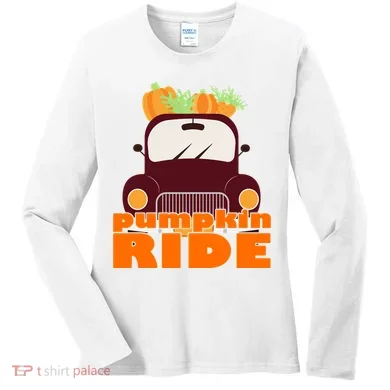 Pumpkin Ride October Fall Women's Long Sleeve Shirt