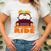 Pumpkin Ride October Fall Women's T-Shirt thumb 2