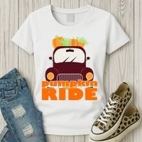 Pumpkin Ride October Fall Women's T-Shirt thumb 3