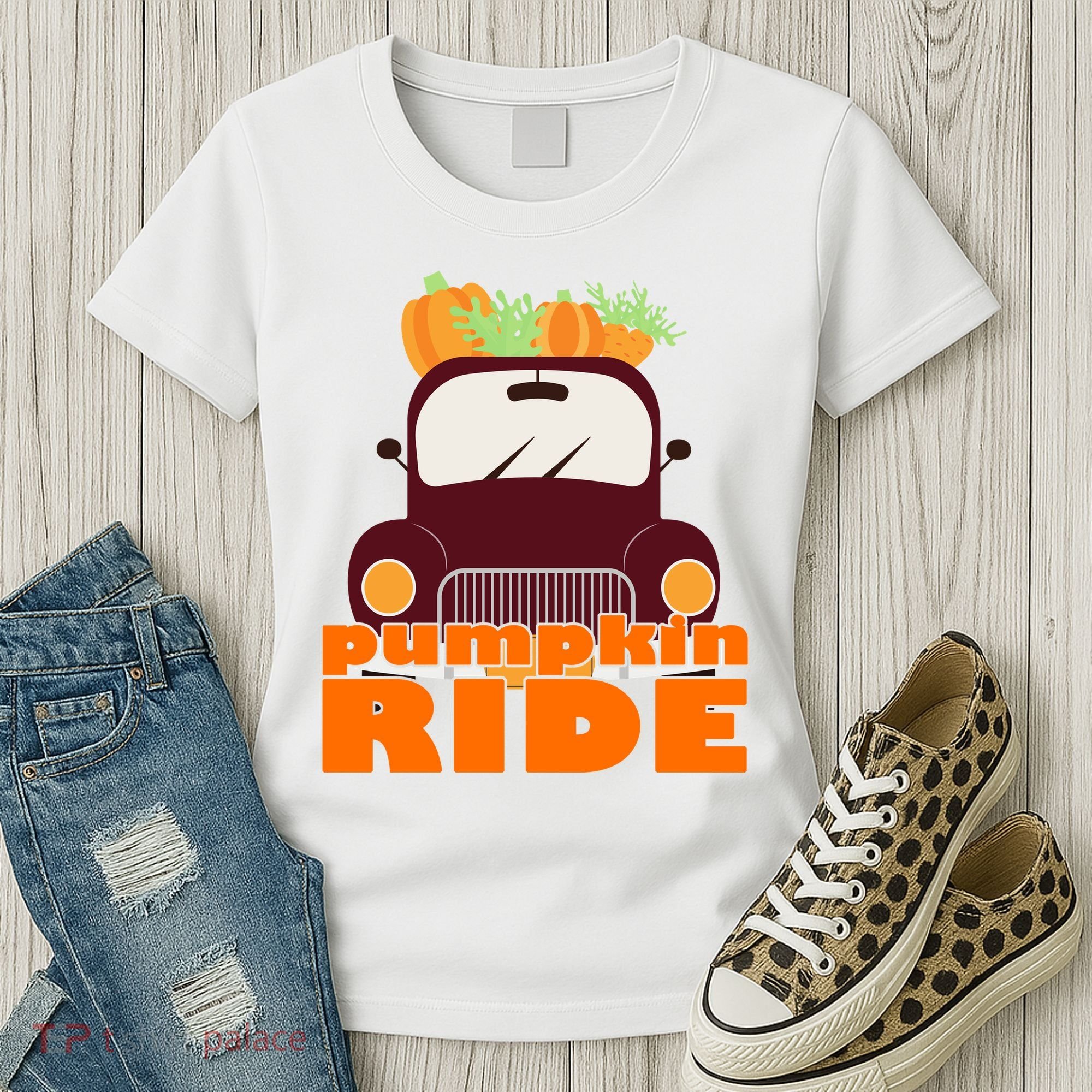Pumpkin Ride October Fall Women's T-Shirt