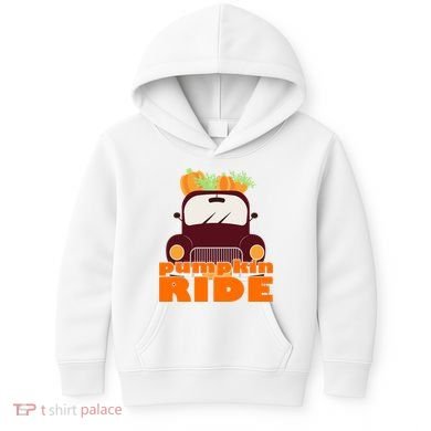 Pumpkin Ride October Fall Kids Hoodie
