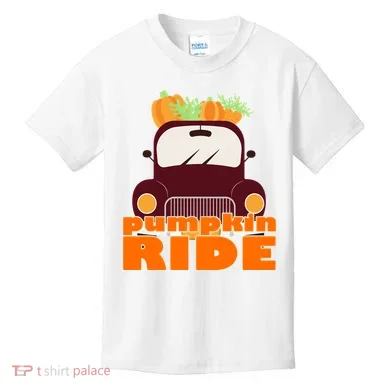 Pumpkin Ride October Fall Kids T-Shirt