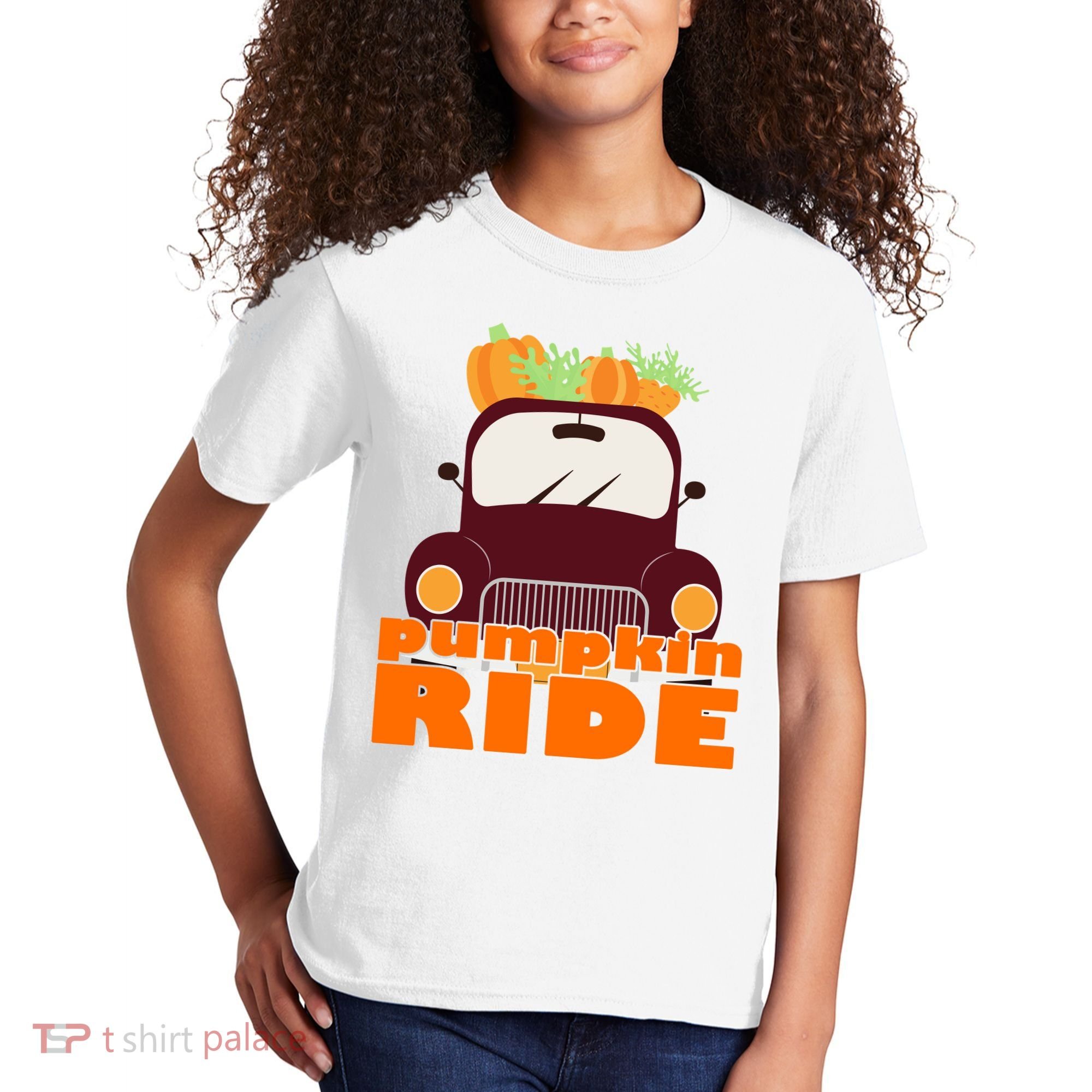 Pumpkin Ride October Fall Kids T-Shirt