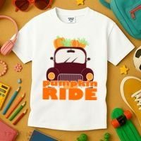Pumpkin Ride October Fall Kids T-Shirt thumb 3