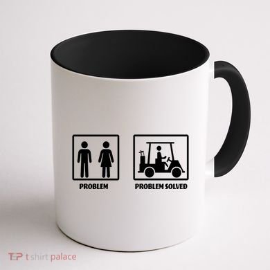 Problem Solved Golf Wife Funny Coffee Mug back