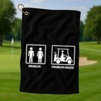 Problem Solved Golf Wife Funny Golf Towel thumb 1
