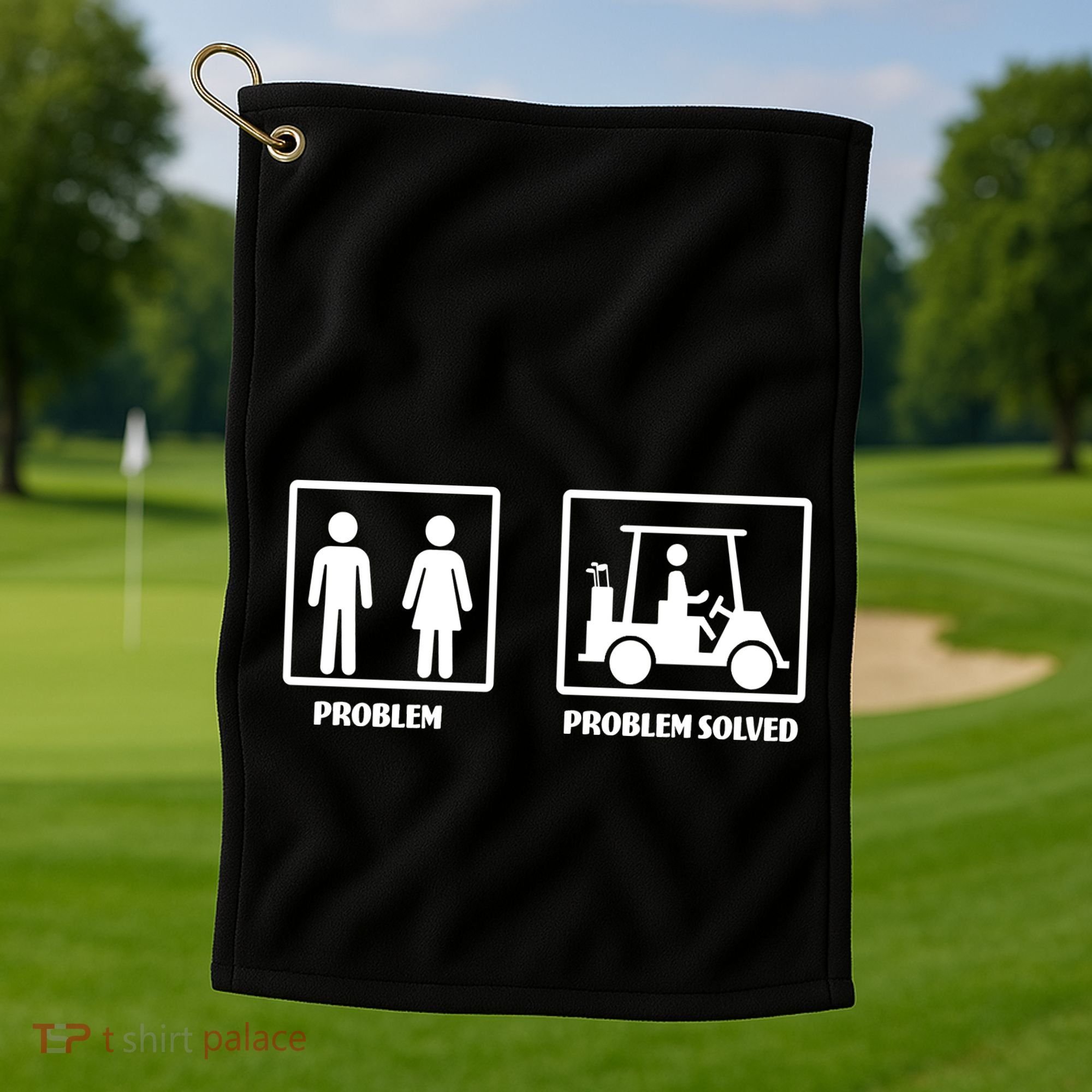 Problem Solved Golf Wife Funny Golf Towel