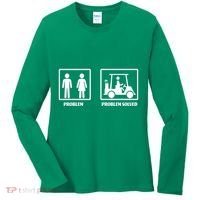 Problem Solved Golf Wife Funny Women's Long Sleeve Shirt thumb 0