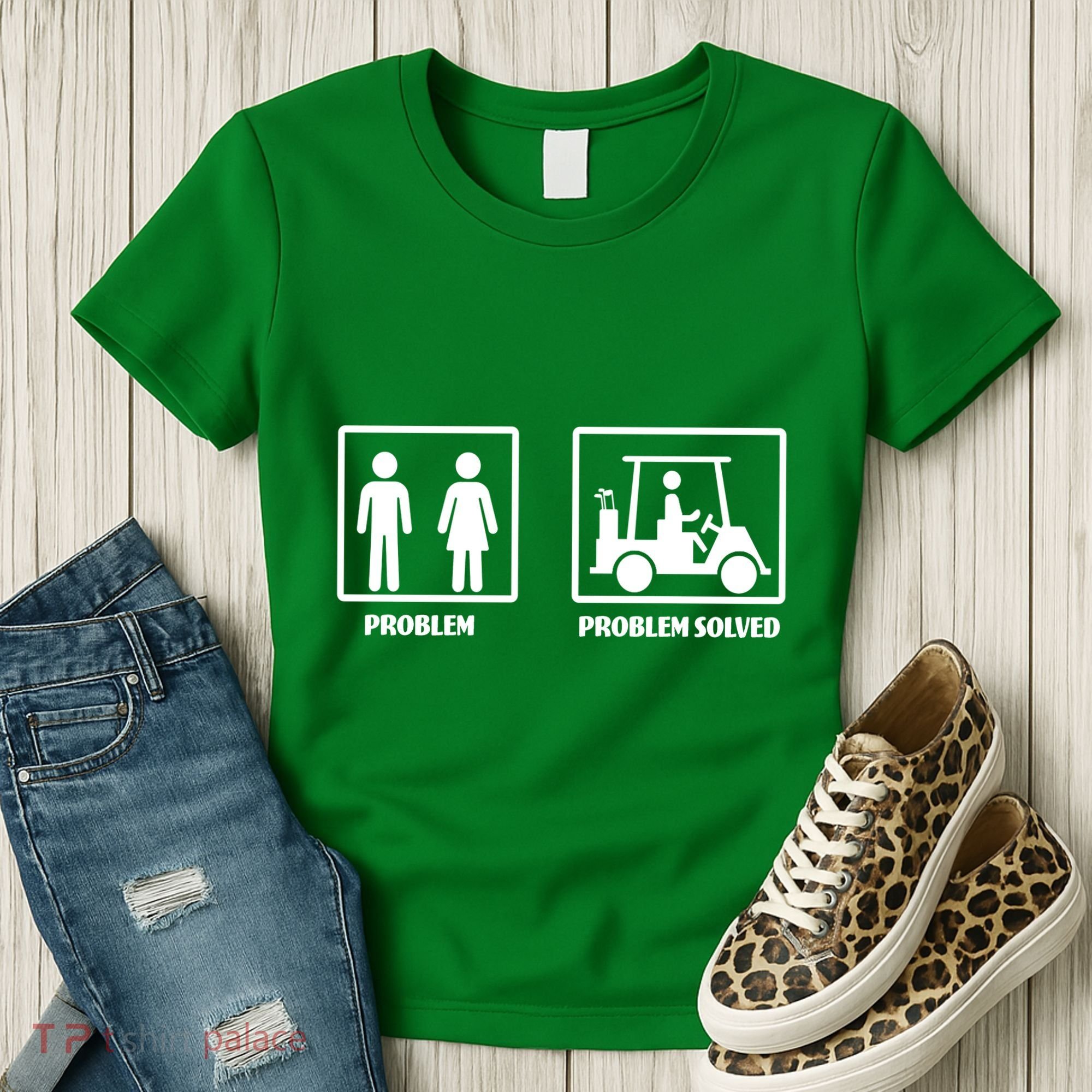 Problem Solved Golf Wife Funny Women's T-Shirt