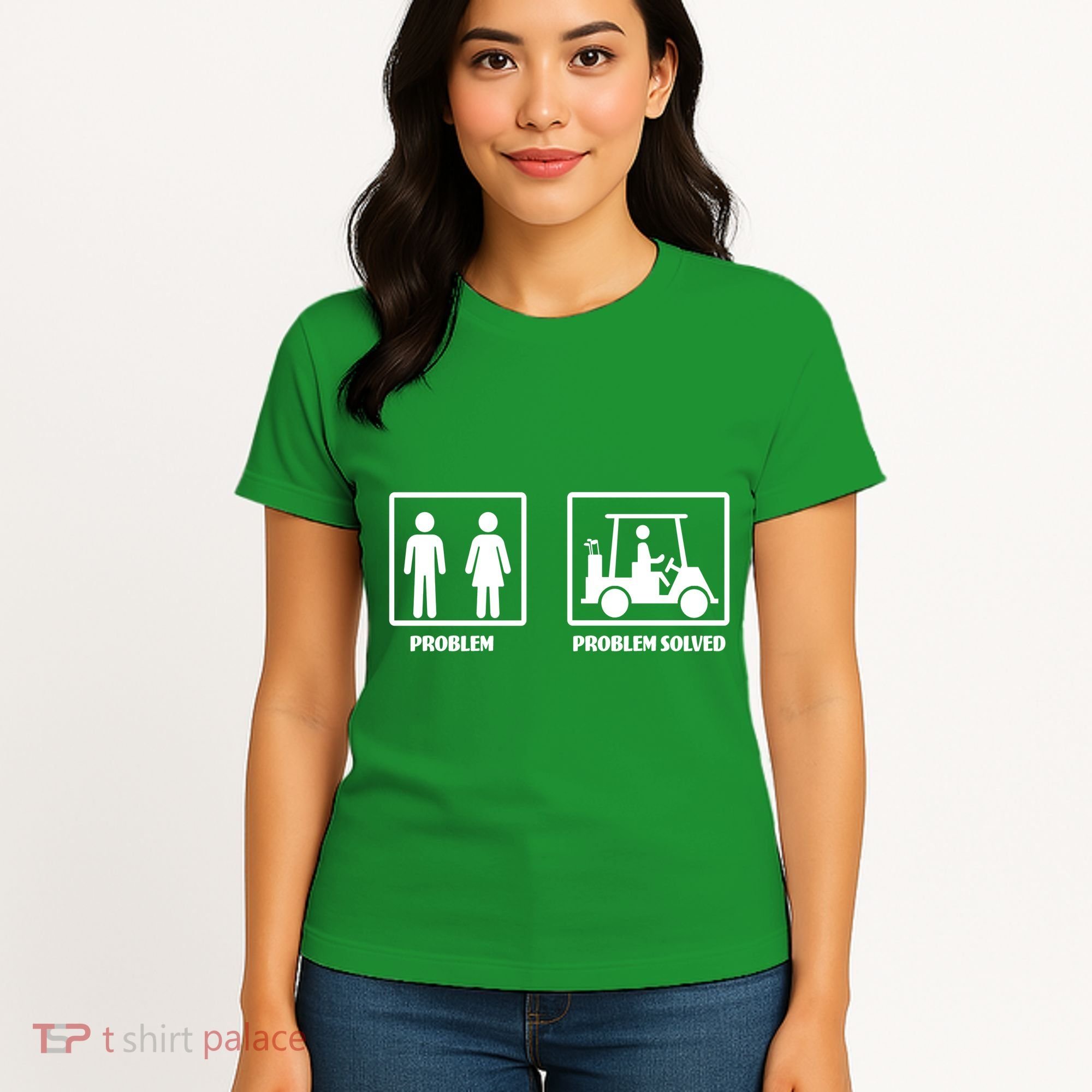 Problem Solved Golf Wife Funny Women's T-Shirt