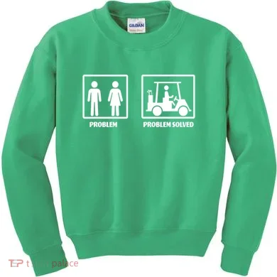 Problem Solved Golf Wife Funny Kids Sweatshirt
