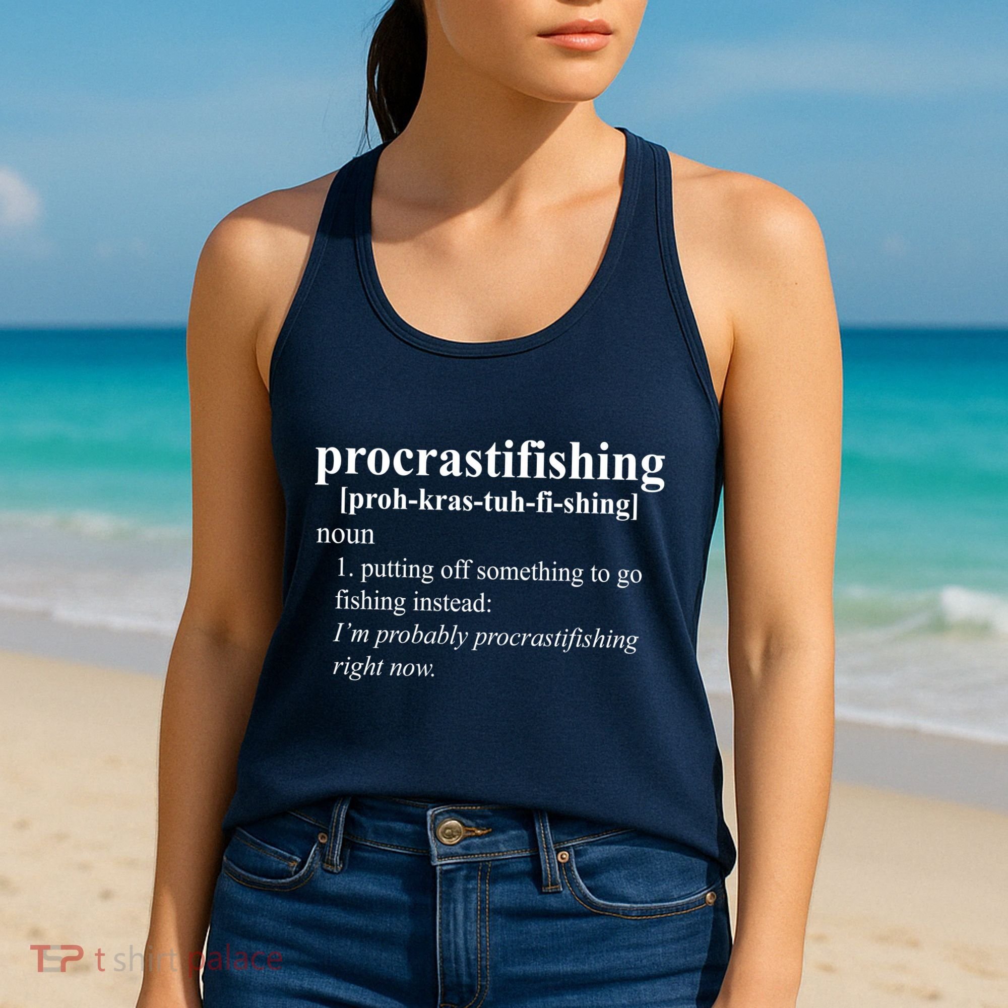 Procrastifishing Definition Women's Tank Top