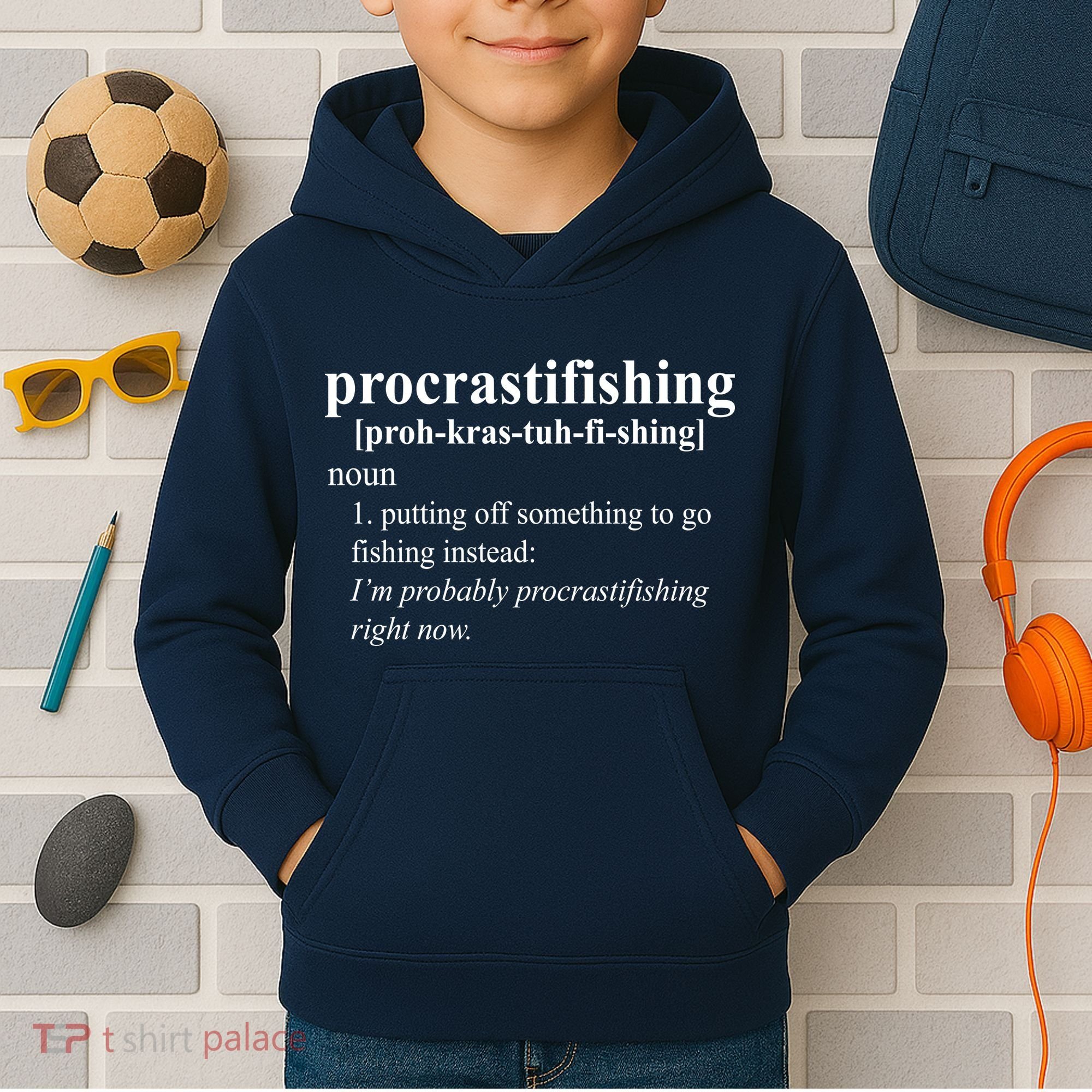 Procrastifishing Definition Kids Hoodie