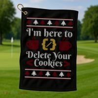 Programmer Ugly Christmas Sweater Golf Towel thumb 1