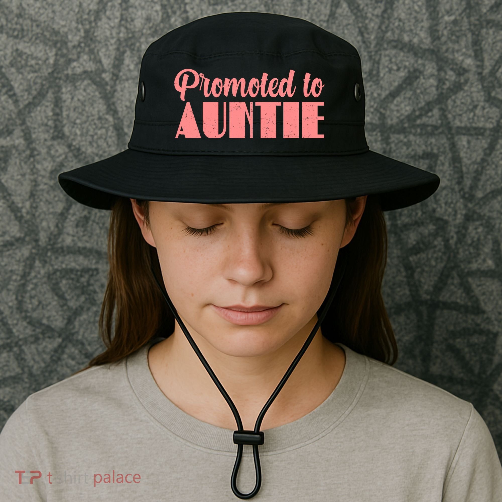 Promoted To Auntie New Baby Niece Nephew Bucket Hat