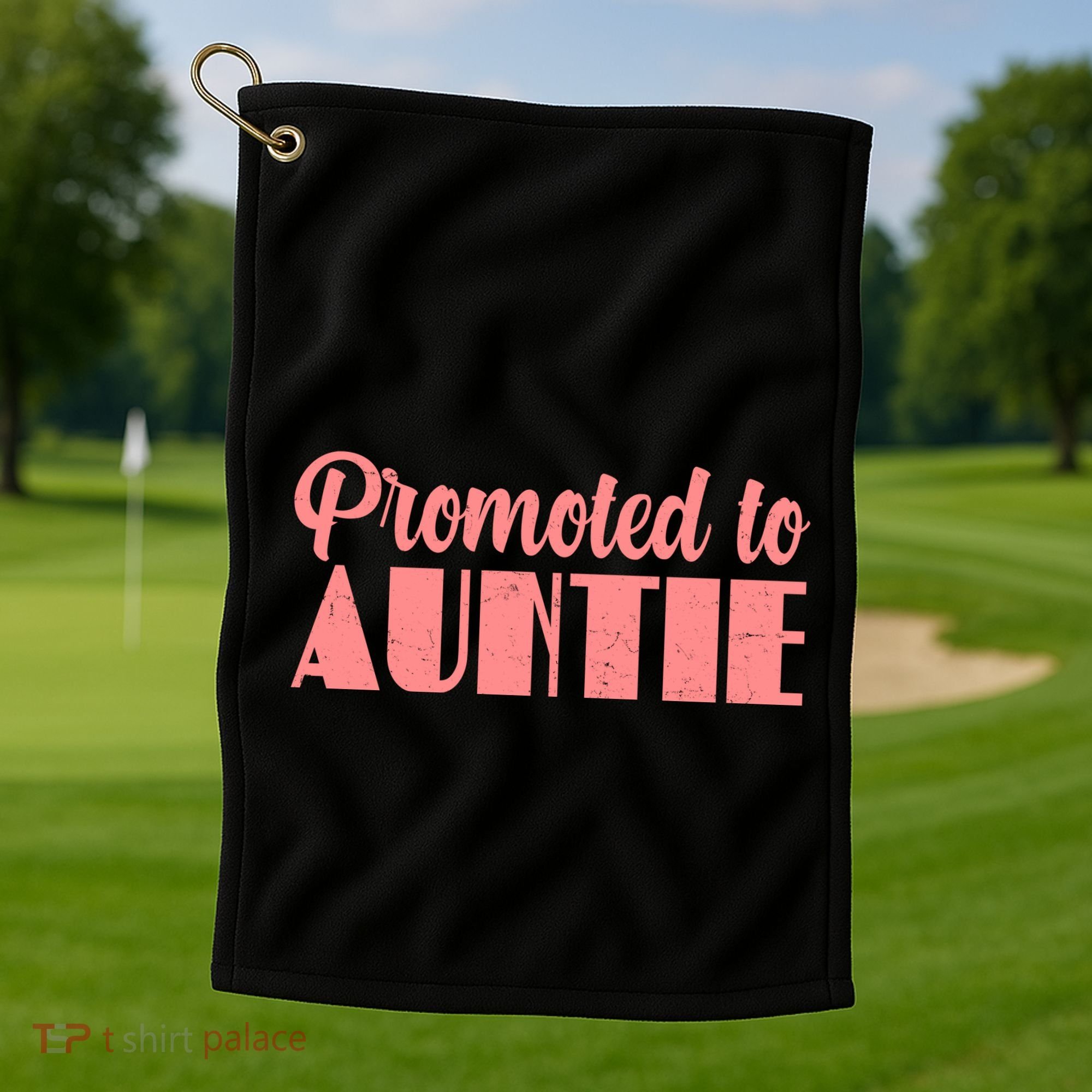 Promoted To Auntie New Baby Niece Nephew Golf Towel