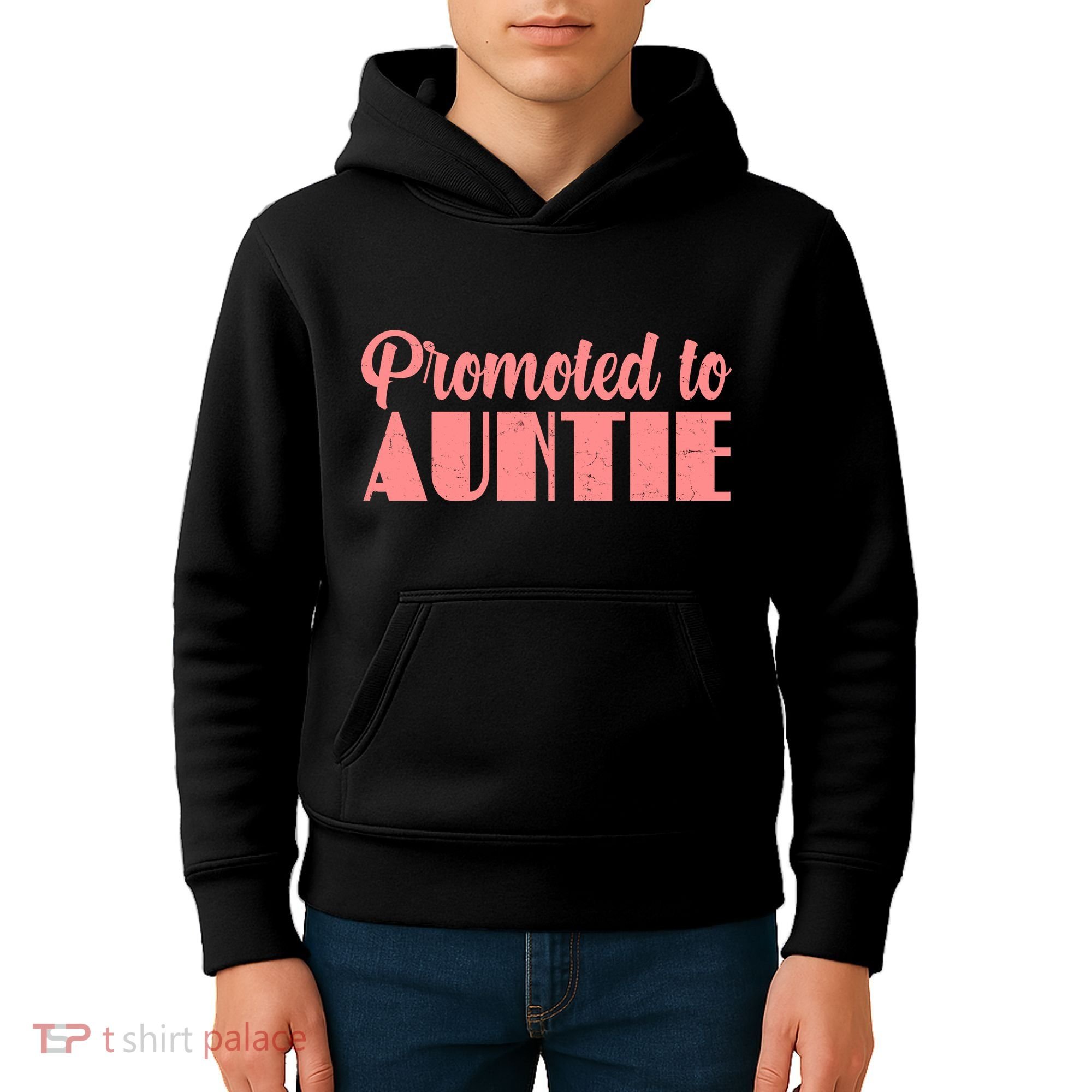 Promoted To Auntie New Baby Niece Nephew Kids Hoodie