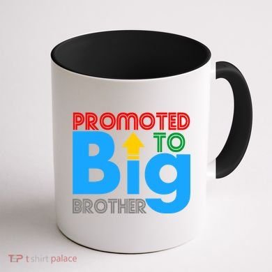 Promoted To Big Brother Colorful Logo Coffee Mug back