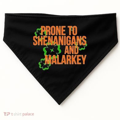 Prone to Shenanigans and Malarkey St Patty's Day USA-Made Doggie Bandana