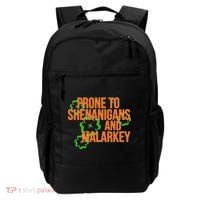 Prone to Shenanigans and Malarkey St Patty's Day Backpack thumb 0