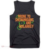 Prone to Shenanigans and Malarkey St Patty's Day Tank Top thumb 0