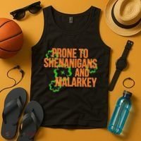 Prone to Shenanigans and Malarkey St Patty's Day Tank Top thumb 4