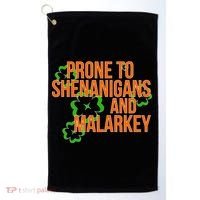 Prone to Shenanigans and Malarkey St Patty's Day Golf Towel thumb 0