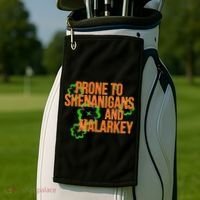 Prone to Shenanigans and Malarkey St Patty's Day Golf Towel thumb 2