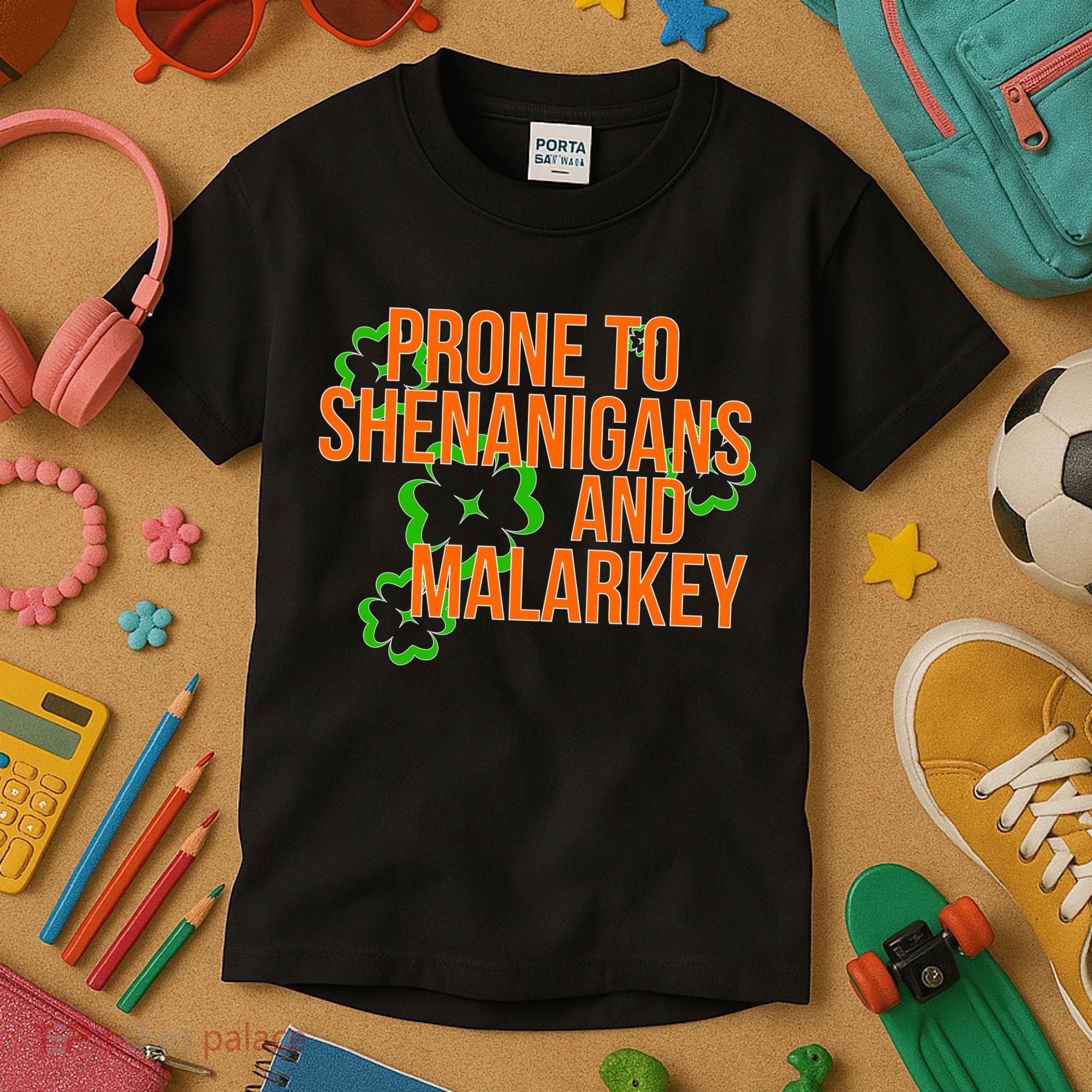 Prone to Shenanigans and Malarkey St Patty's Day Kids T-Shirt