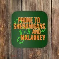 Prone to Shenanigans and Malarkey St Patty's Day Coaster thumb 0