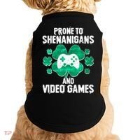 Prone To Shenanigans Video Games Shamrock Gamer Doggie Tank thumb 0