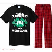 Prone To Shenanigans Video Games Shamrock Gamer Pajama Set thumb 0