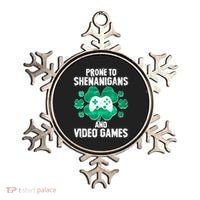 Prone To Shenanigans Video Games Shamrock Gamer Ornament thumb 0