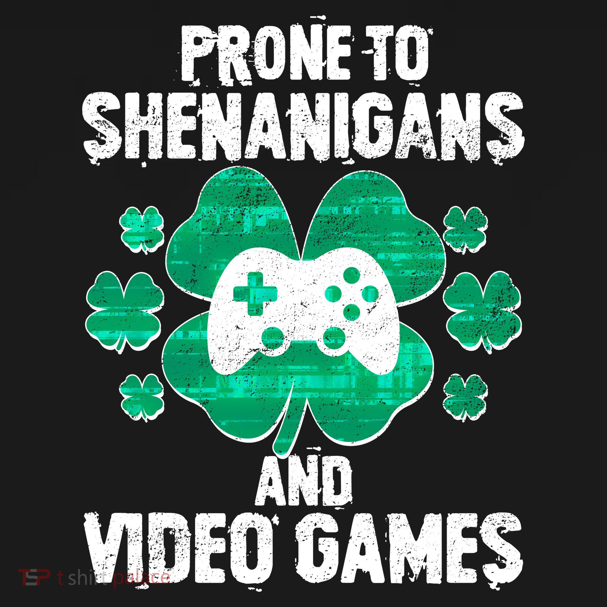 Prone To Shenanigans Video Games Shamrock Gamer Ornament