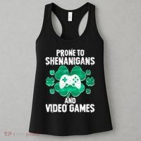 Prone To Shenanigans Video Games Shamrock Gamer Women's Tank Top thumb 3