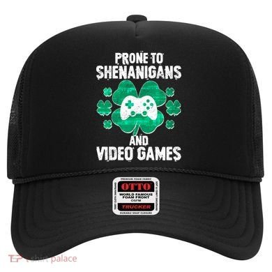 Prone To Shenanigans Video Games Shamrock Gamer Hat