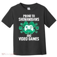 Prone To Shenanigans Video Games Shamrock Gamer Toddler T-Shirt thumb 0
