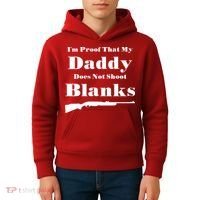Proof My Daddy Does Not Shoot Blanks Kids Hoodie thumb 4