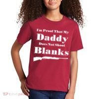 Proof My Daddy Does Not Shoot Blanks Kids T-Shirt thumb 2