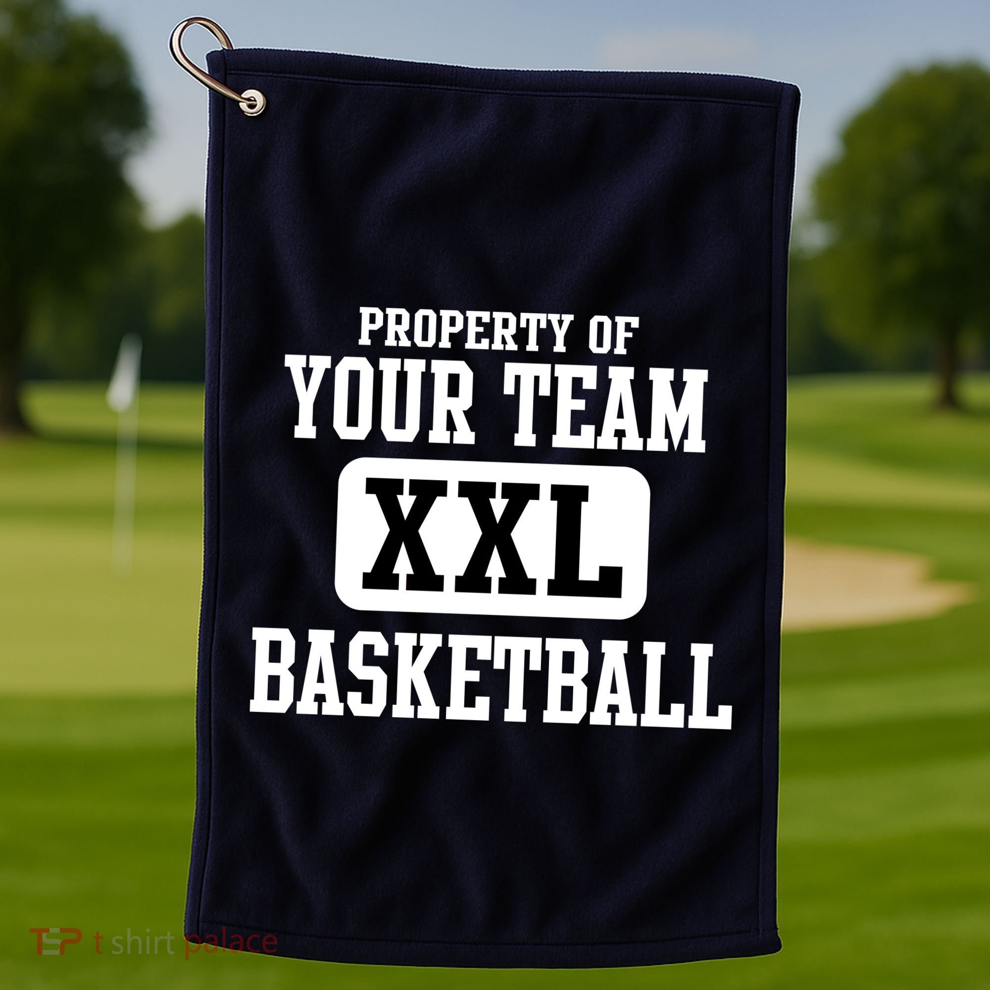 Property Of Your Team XXL Sports Personalize Text Golf Towel