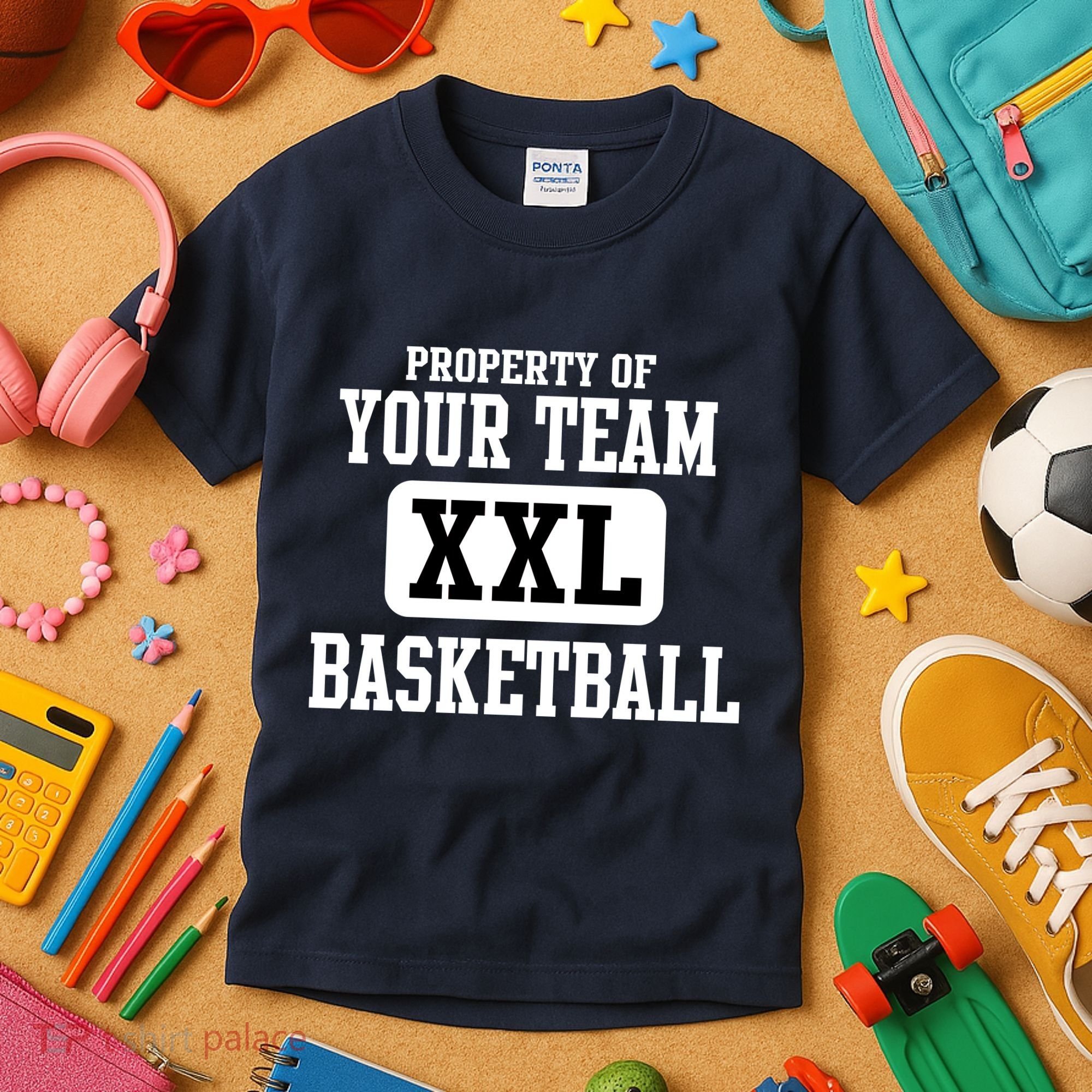 Property Of Your Team XXL Sports Personalize Text Kids T-Shirt