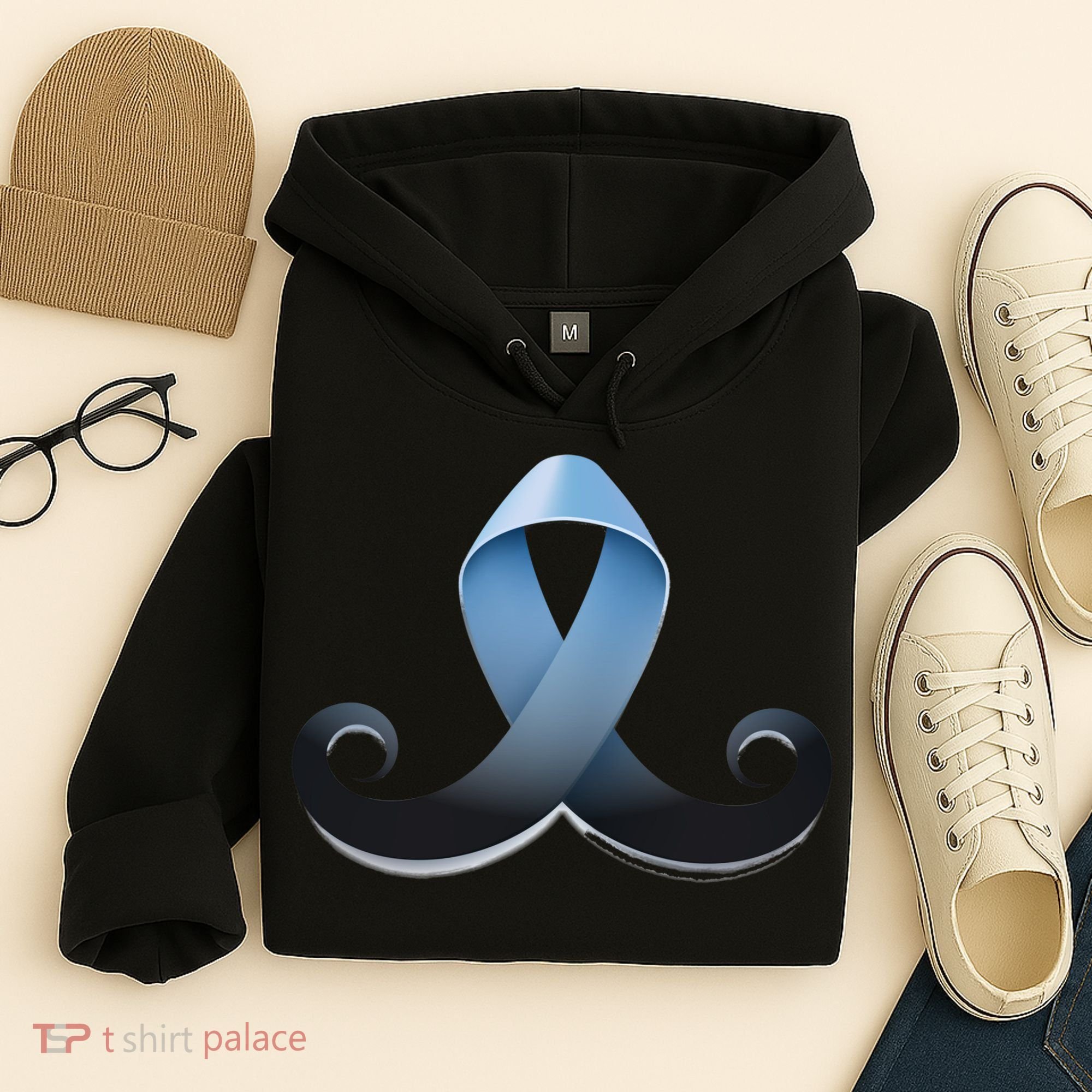 Prostate Awareness Ribbon Mustache Hoodie