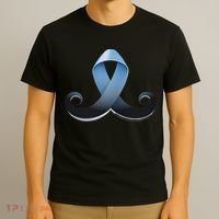 Prostate Awareness Ribbon Mustache T-Shirt thumb 3