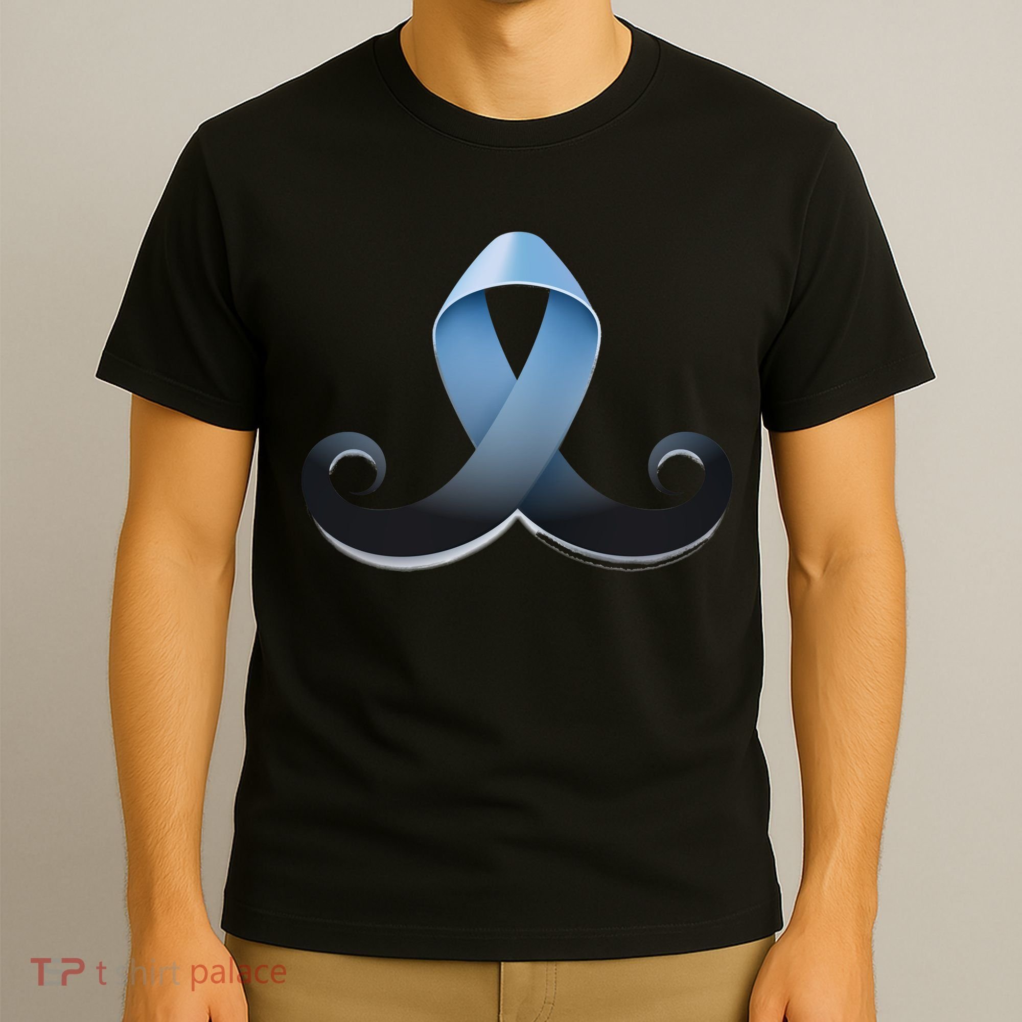 Prostate Awareness Ribbon Mustache T-Shirt