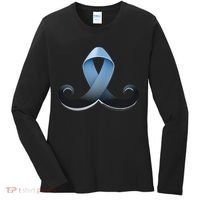 Prostate Awareness Ribbon Mustache Women's Long Sleeve Shirt thumb 0
