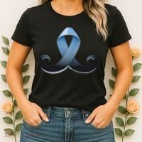 Prostate Awareness Ribbon Mustache Women's T-Shirt thumb 2