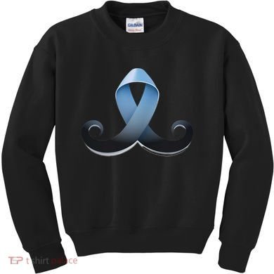 Prostate Awareness Ribbon Mustache Kids Sweatshirt